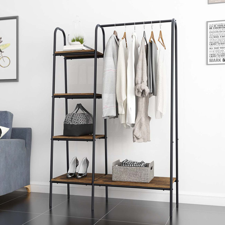 Wood and 2024 metal clothing rack